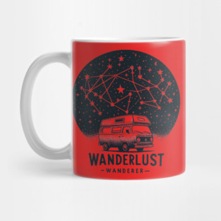 Wanderlust Wanderer – Van Life Starry Night Adventure Graphic Mug