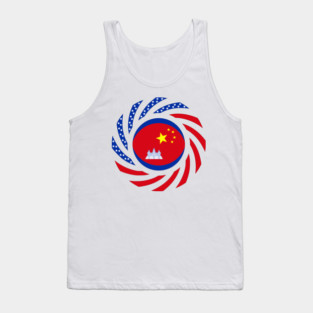 Chinese Cambodian American Multinational Patriot Flag Series Tank Top