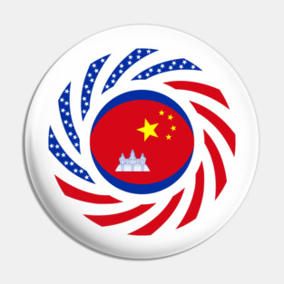 Chinese Cambodian American Multinational Patriot Flag Series Pin