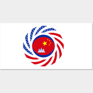 Chinese Cambodian American Multinational Patriot Flag Series Posters and Art
