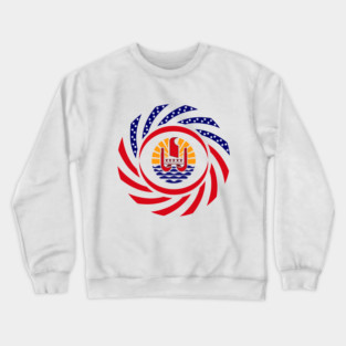 French Polynesian American Multinational Patriot Flag Series (US & French Polynesia) Crewneck Sweatshirt