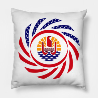 French Polynesian American Multinational Patriot Flag Series (US & French Polynesia) Pillow