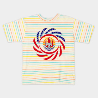 French Polynesian American Multinational Patriot Flag Series (US & French Polynesia) Kids T-Shirt