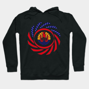 French Polynesian American Multinational Patriot Flag Series (US & French Polynesia) Hoodie