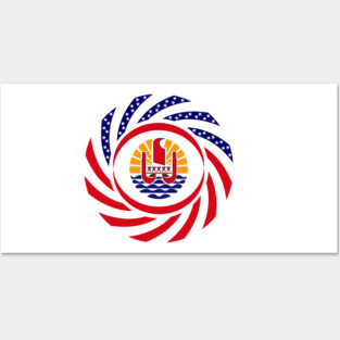 French Polynesian American Multinational Patriot Flag Series (US & French Polynesia) Posters and Art