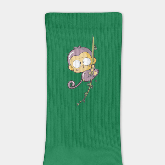 Cute monkey hanging on a rope by Urbanprint