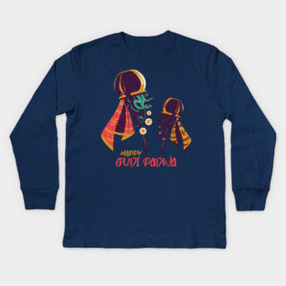 Happy Gudi Padwa Kids Long Sleeve T-Shirt
