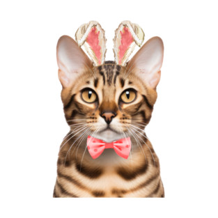 Bengal Cat Easter Bunny T-Shirt