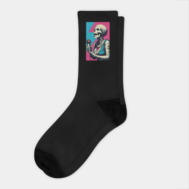 Retro Mummy Karaoke Socks by Grave Digs
