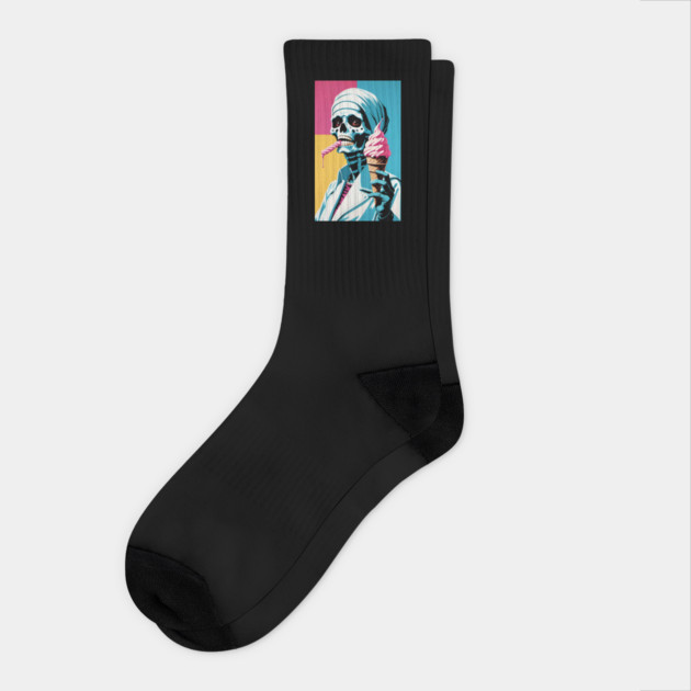 Retro Mummy Eating Ice Cream Socks by Grave Digs