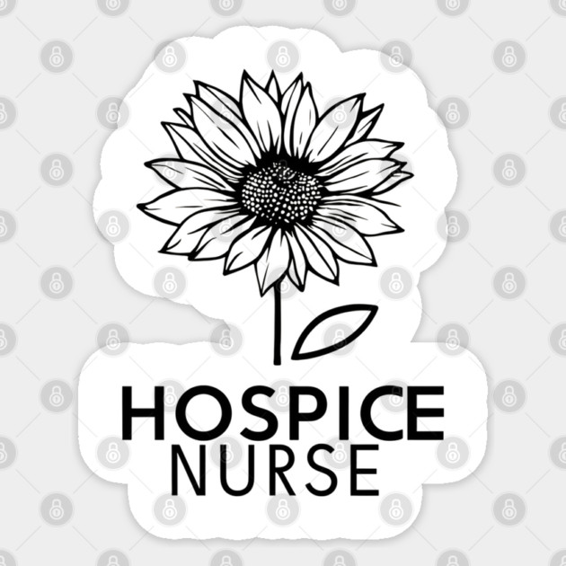 Hospice Nurse " sunflower " Sticker by Pixel Threads 