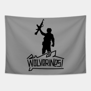 Red Dawn Wolverines Tapestry
