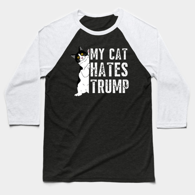 Cats Against Trump Baseball T-Shirt by Inktopolis