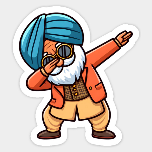 A punjabi old man dabbing - cheerful life Magnet by PUNJABISTYL