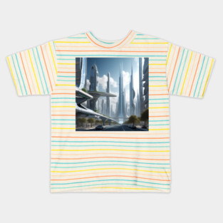 A Picture of futuristic cityscape Kids T-Shirt