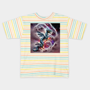 A dragon flying in the stars Kids T-Shirt