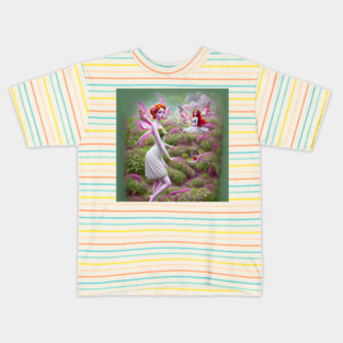 A fairy in a flower garden Kids T-Shirt