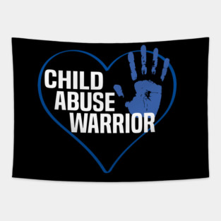 Child Abuse Awareness Warrior Blue Heart Tapestry
