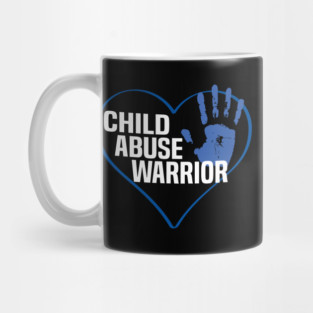 Child Abuse Awareness Warrior Blue Heart Mug