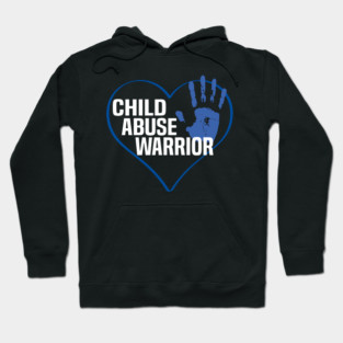 Child Abuse Awareness Warrior Blue Heart Hoodie