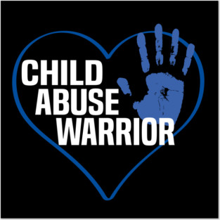 Child Abuse Awareness Warrior Blue Heart Posters and Art
