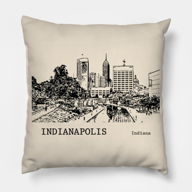 Indianapolis Indiana Pillow by Lakeric
