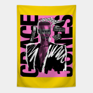 MISS GRACE JONES 80S RETRO STYLE Tapestry