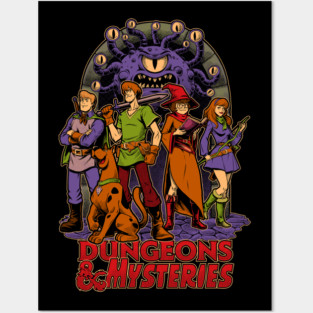 Dungeons and Mysteries - RPG Vintage Dog Cartoon Posters and Art