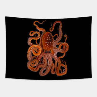 Red Octopus Tapestry
