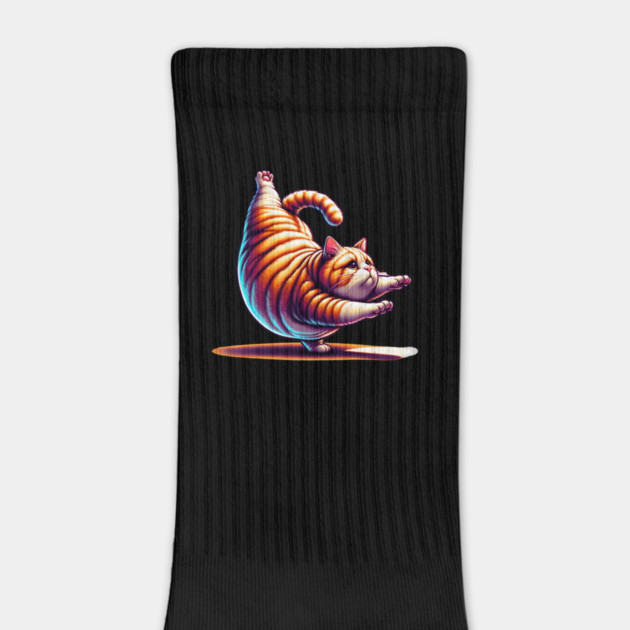 A Chubby Cat Attempting an Ambitious Yoga Pose by Jo Palmer