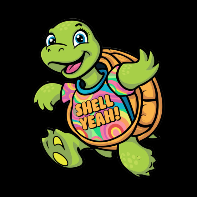 Cheerful Turtle Shell Yeah by Vinokurio
