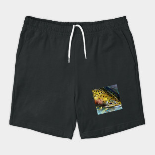 Mountain Streams Rainbow Trout Head Painting Shorts