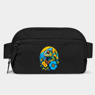 Chameleon Surrounded by Vibrant Spring Flowers Bag