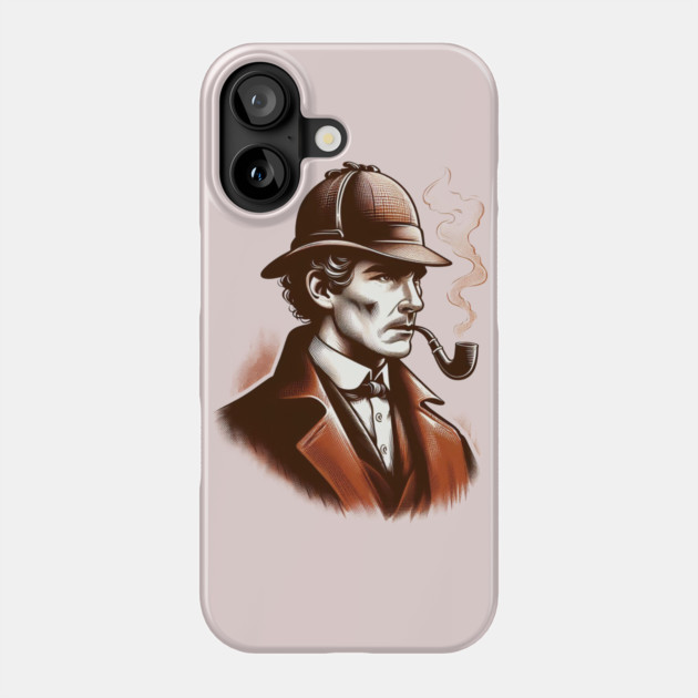 Sherlock Holmes Inspired Detective – Classic Mystery Artwork Phone Case by MakerMind8.2