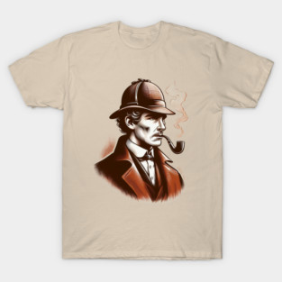 Sherlock Holmes Inspired Detective – Classic Mystery Artwork T-Shirt