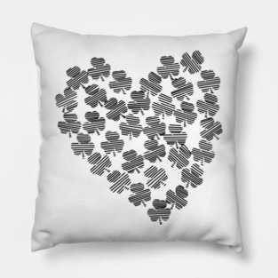 Shamrock Heart St Patricks Day Pillow