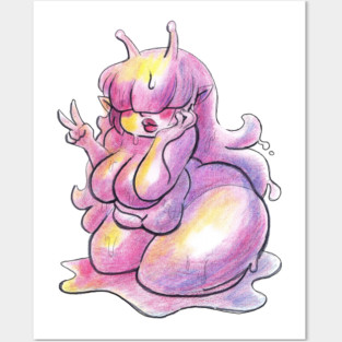 Watercolor Snail Girl Posters and Art