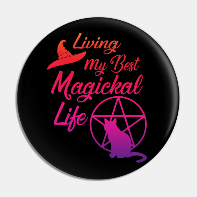 Living My Best Magickal Life Rainbow Pentacle Cheeky Witch Pin by Cheeky Witch