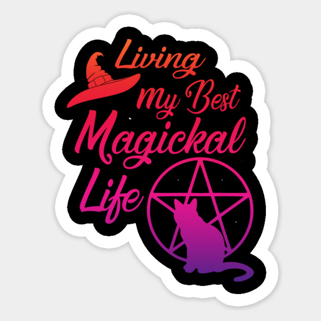 Living My Best Magickal Life Rainbow Pentacle Cheeky Witch Sticker by Cheeky Witch