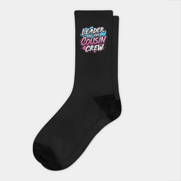 Leader of the Cousin Crew Socks by Pixel Threads 