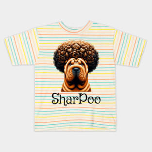 When you have a Sharpei crossed with a fancy Poodle, you get a Sharpoo Kids T-Shirt
