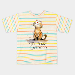 The Furry Overlord funny cat reigns supreme, my master Kids T-Shirt