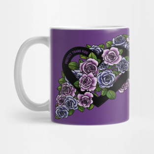 Protect Trans Kids Heart Trans Roses Mug