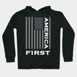 America First Patriotic American Flag Love the USA Hoodie