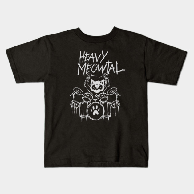 Heavy Meowtal Kids T-Shirt by Litehouse Tees