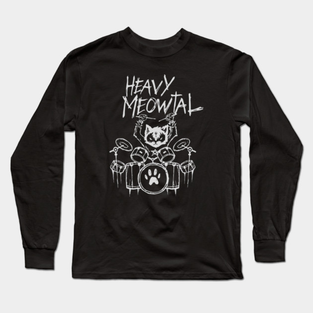 Heavy Meowtal Long Sleeve T-Shirt by Litehouse Tees