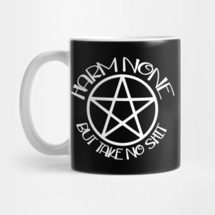 Harm None But Take No Shit Cheeky Witch Wiccan Pentacle Mug