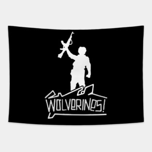 Red Dawn Wolverines Tapestry