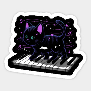 Purrfect Meowlody: Piano Paws Sticker