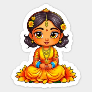 Gudi Padwa Chibi Girl Sticker